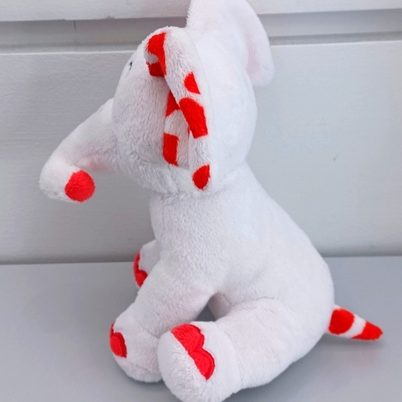 -RBI RON BANAFATO White ELEPHANT With Red HEART EARS Lovey Valentine's PLUSH 7โ - Picture 3 of 10